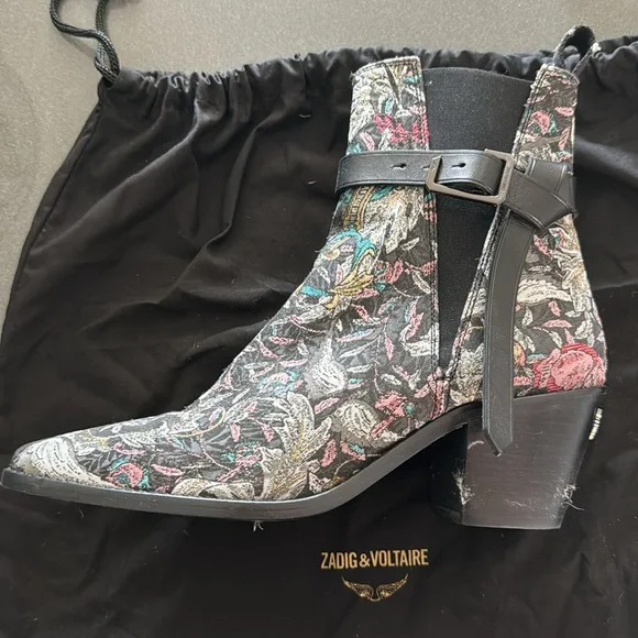 Zadig & Voltaire Tyler Ankle Boots, Embroidered - Picture 8 of 10